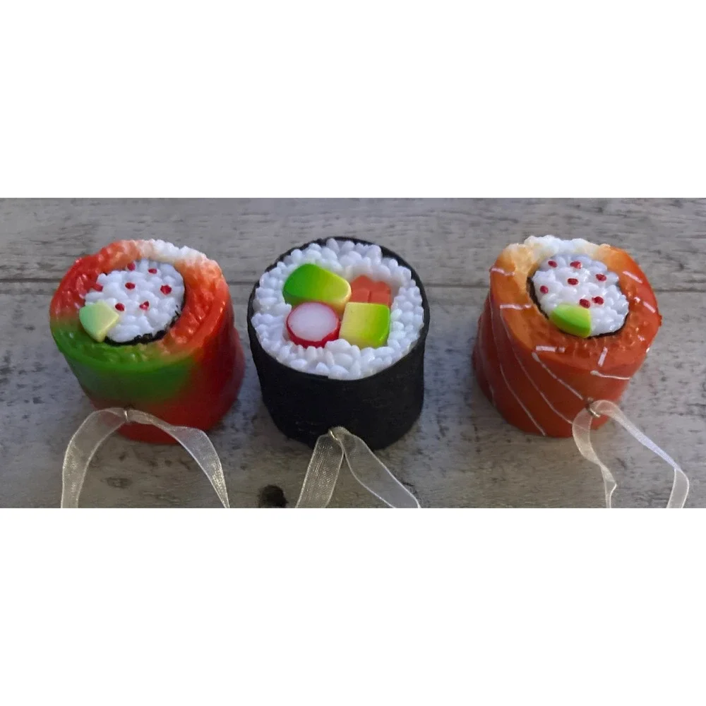Kurt Adler Holidays‎ Are Santa's World Sushi Plastic Ornaments, Set of 3